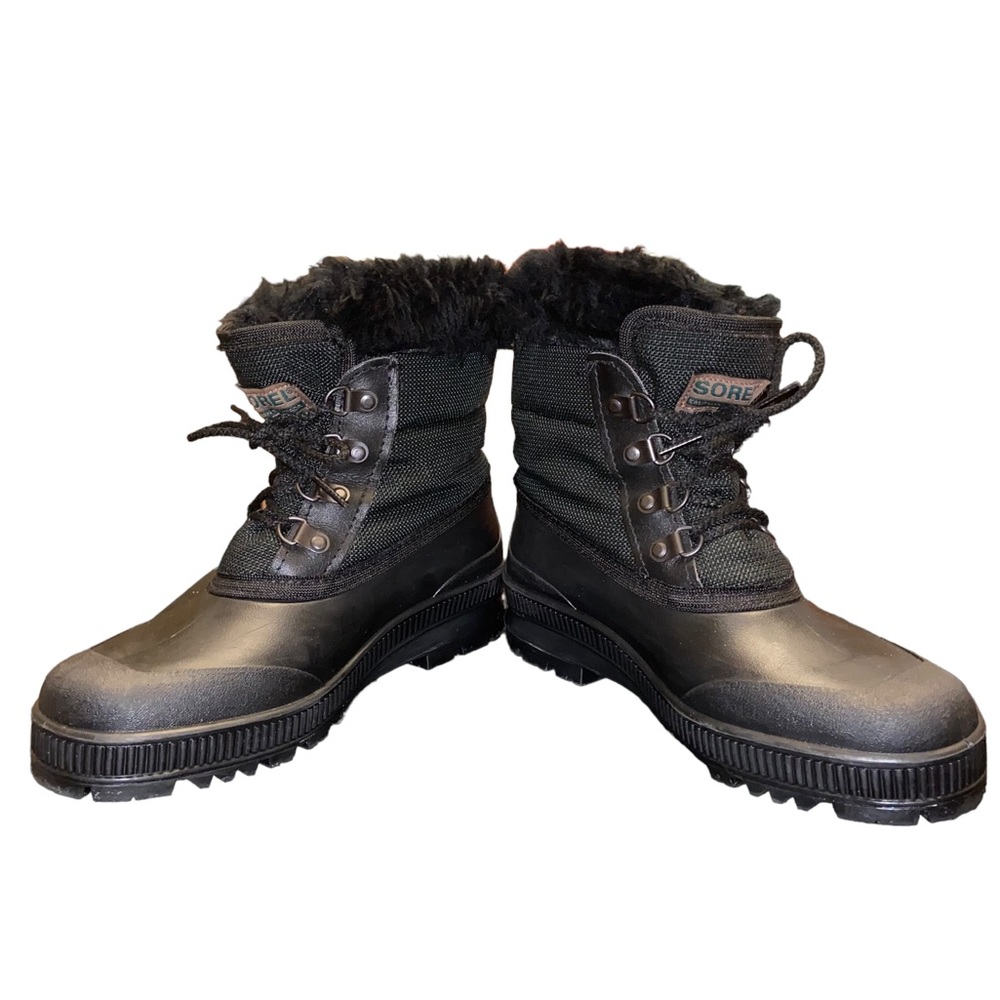Vintage Sorel Kaufman Winter Boots Women's size 7 Waterproof Canada Green/Black